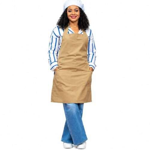 Chef in Striped Shirt and Apron